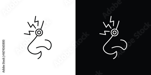 Nose pain icons with Editable strokes set for UI UX