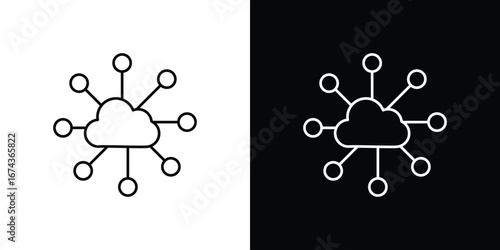 Network cloud icons with Editable strokes set for UI UX