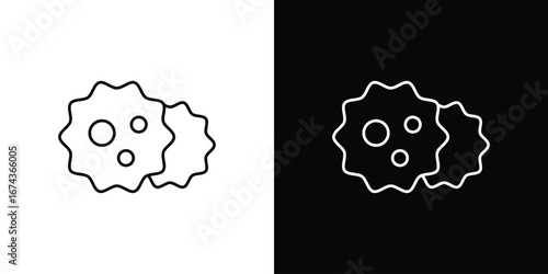 Microorganism icons with Editable strokes set for UI UX