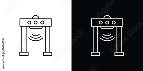 Metal detector icons with Editable strokes set for UI UX