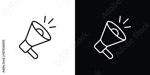 Megaphone icons with Editable strokes set for UI UX