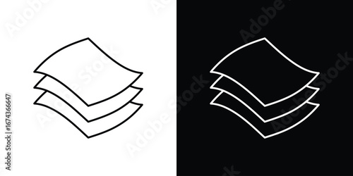 Layers icons with Editable strokes set for UI UX