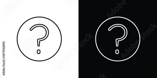 Interrogation icons with Editable strokes set for UI UX