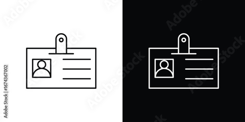 ID badge icons with Editable strokes set for UI UX
