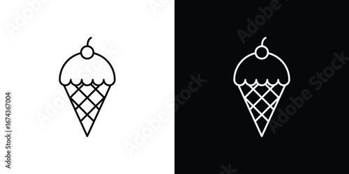 Ice cream icons with Editable strokes set for UI UX
