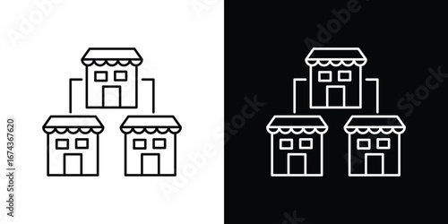 Franchise icons with Editable strokes set for UI UX