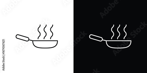 Frying pan icons with Editable strokes set for UI UX