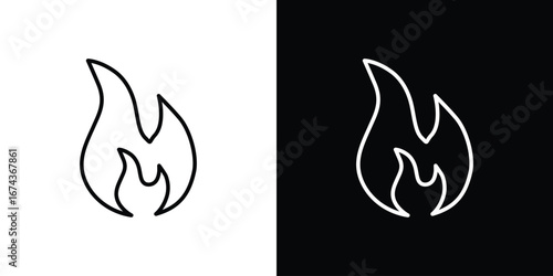 Flame icons with Editable strokes set for UI UX