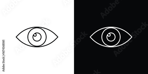 Eye icons with Editable strokes set for UI UX