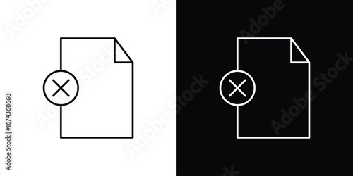Delete Document icons with Editable strokes set for UI UX
