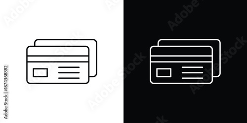 Credit card icons with Editable strokes set for UI UX