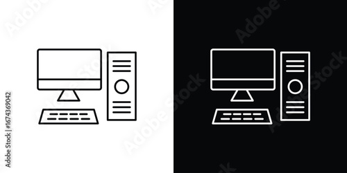 Computer icons with Editable strokes set for UI UX