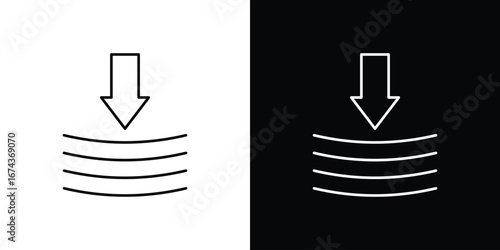 Compress icons with Editable strokes set for UI UX