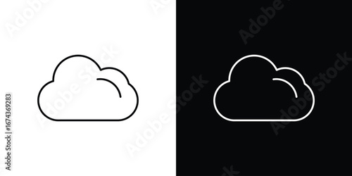 Cloud icons with Editable strokes set for UI UX