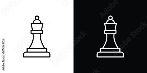 Chess queen icons with Editable strokes set for UI UX