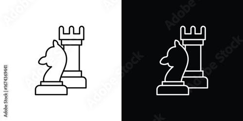 Chess icons with Editable strokes set for UI UX