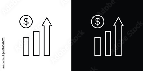 Chat arrow grow icons with Editable strokes set for UI UX