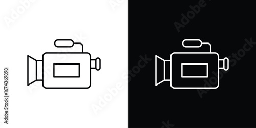 Camcorder icons with Editable strokes set for UI UX
