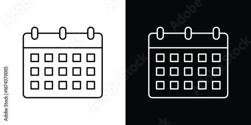 Calendar icons with Editable strokes set for UI UX