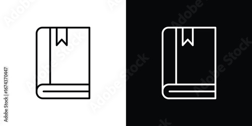 Book bookmark icons with Editable strokes set for UI UX