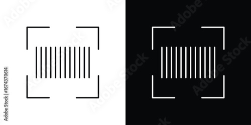 Barcode read icons with Editable strokes set for UI UX