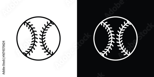 Baseball icons with Editable strokes set for UI UX