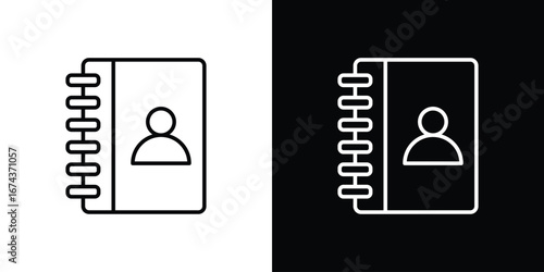 Address book icons with Editable strokes set for UI UX