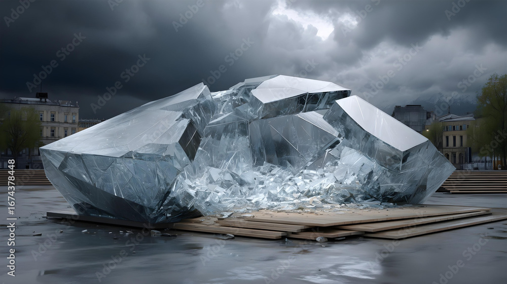 Obraz premium The power of a whistleblower, oppressive glass structure. 