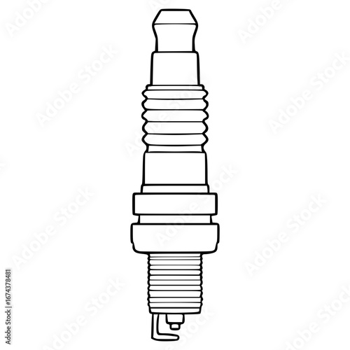 spark plug illustration hand drawn outline vector