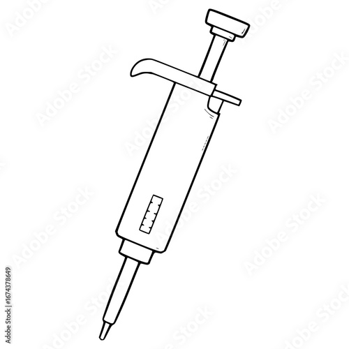 micropipette tool illustration hand drawn outline vector