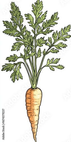 Vintage Line Art of Wild Carrot: Captivating Herbaceous Plant with Alternate Green Leaves