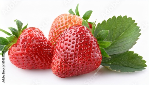 ripe strawberry on white