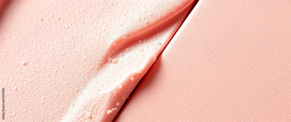 Fototapeta premium Smear of pink cream or scrub creating textured background