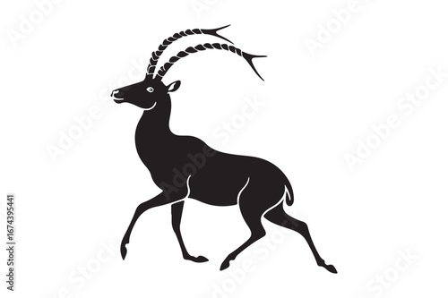 Ancient greek silhouette of a gazelle or antelope