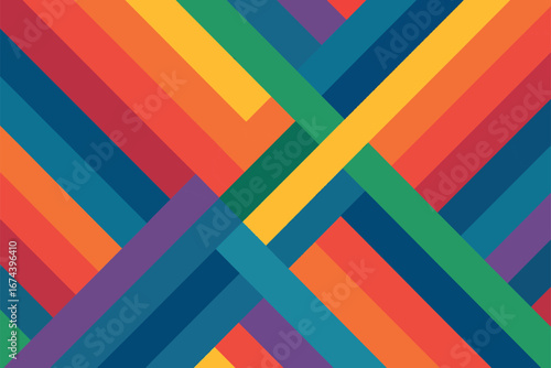 Vibrant Abstract Geometric Art with Colorful Intersecting Lines