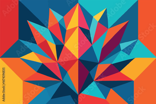 Colorful Abstract Geometric Polygonal Art Design