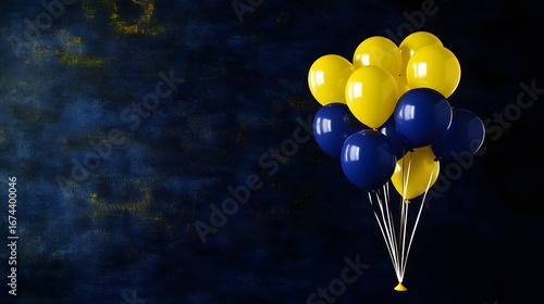 Blue and Yellow Balloons Bunch Festive Party Decor