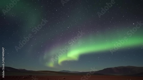 Wallpaper Mural Aurora borealis over a desert landscape Torontodigital.ca