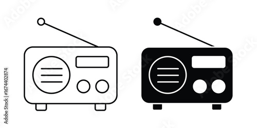 Radio icon set vector illustration isolated on white background