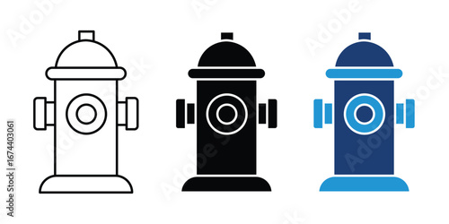Fire hydrant icon set vector isolated on white background