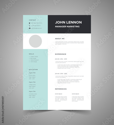 Professional CV resume template design