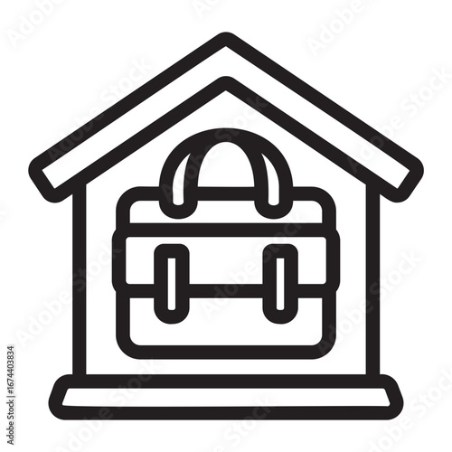 Remote work line icon