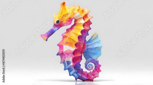 seahorse pop art style white background