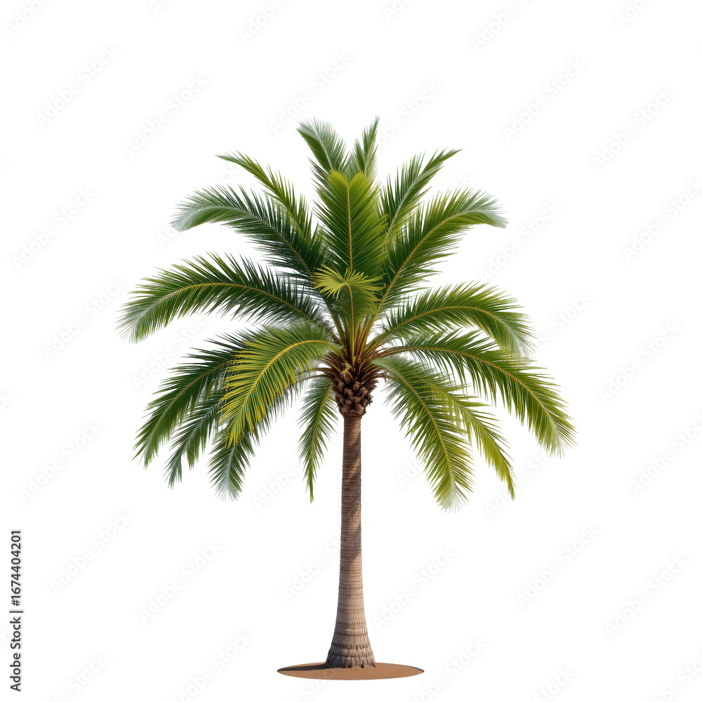 Obraz premium Lush Green Palm Tree Standing Tall Against Transparent background