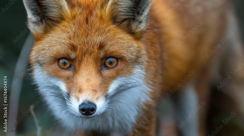Obraz premium red fox face portrait on white background