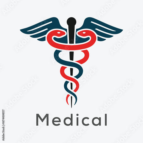 caduceus medical symbol vector