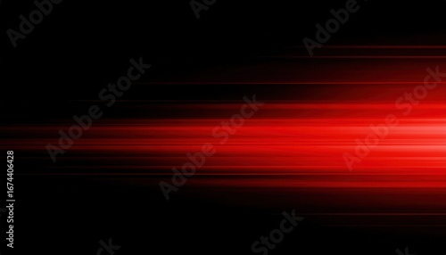 glowing red light streaks on dark background with abstract motion effect for futuristic texture or dynamic digital design