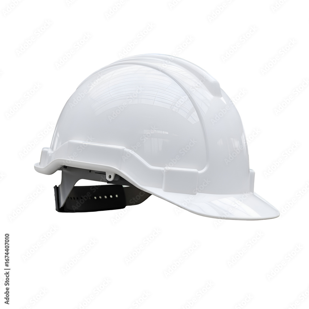 Fototapeta premium White Hard Hat Safety Gear: Construction Workers Use Head Protection with Transparent Background