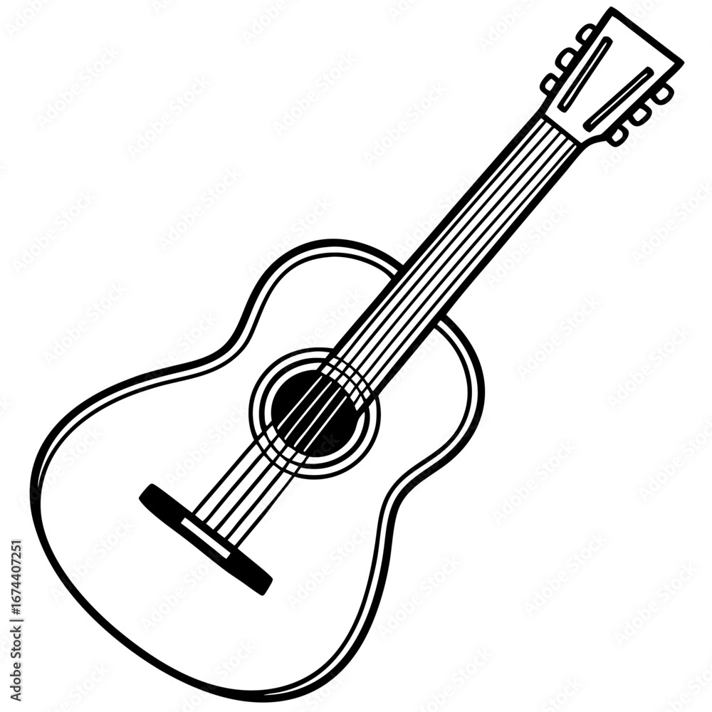 Fototapeta premium acoustic guitar vector illustration