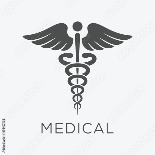 Healthcare and medicine icon winged caduceus
